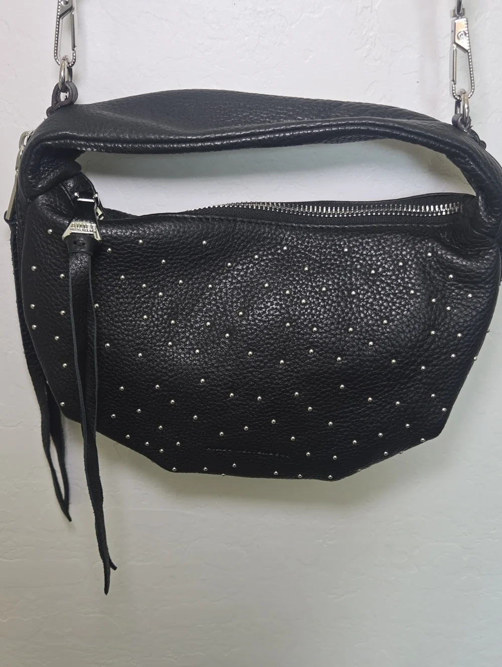 AIMEE KESTENBERG Starlight Stud Hobo Bag Black Scattered Studs Handbag